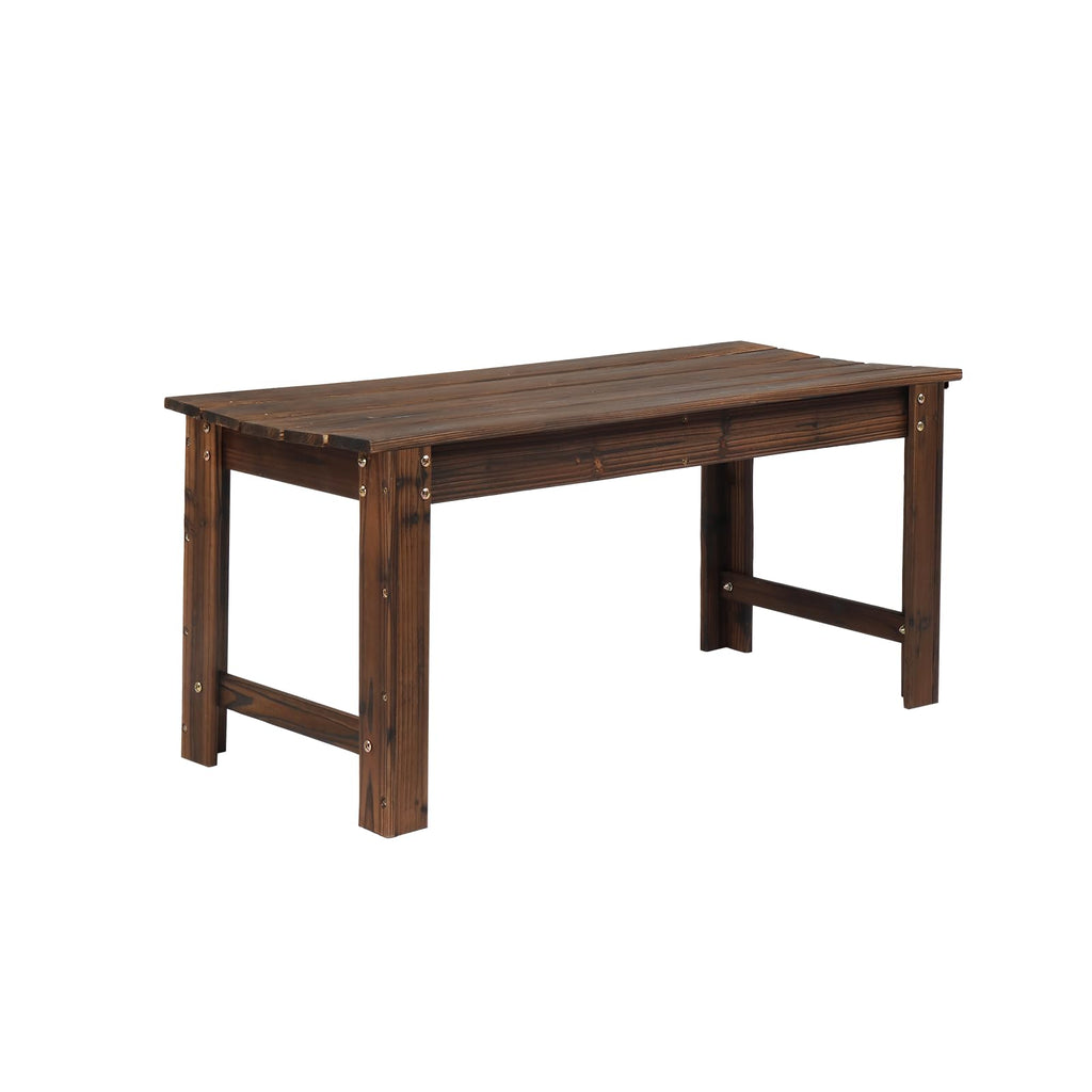 VINGLI Outdoor Wood Bench, 40" Outdoor Bench Patio Wooden Bench Garden Bench Outdoor Backless Bench for Deck Patio (Carbonized)